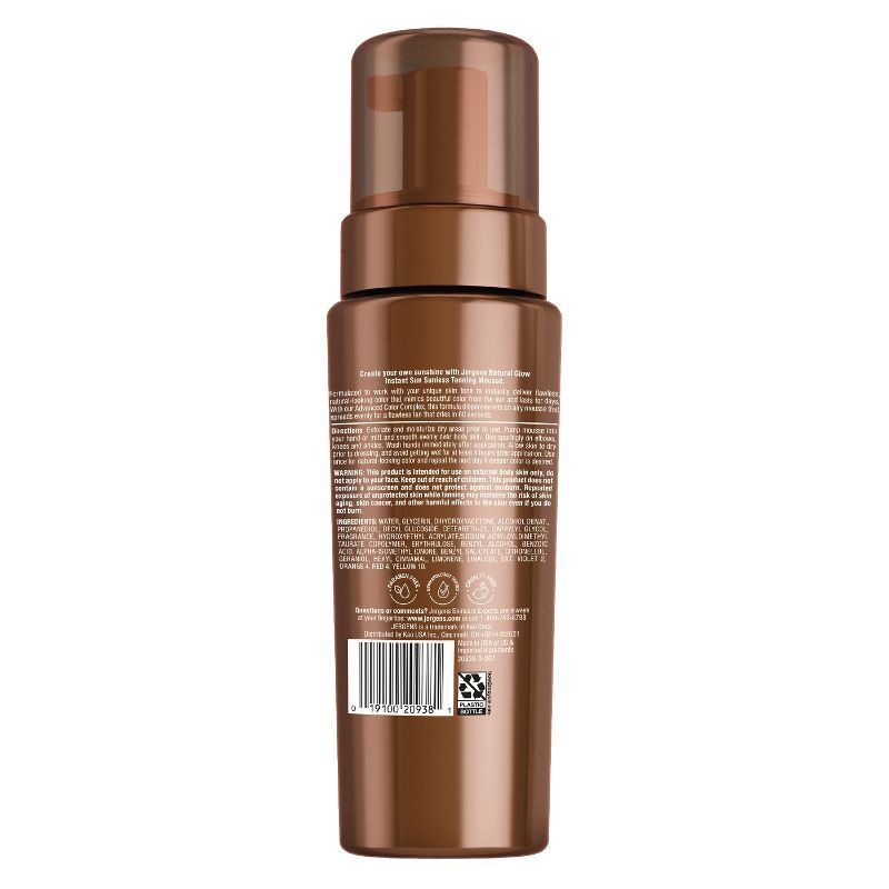 slide 2 of 9, Jergens Natural Glow Instant Moisturizing Self Tanner Tanning Foam - Deep Bronze - 6 fl oz, 6 fl oz