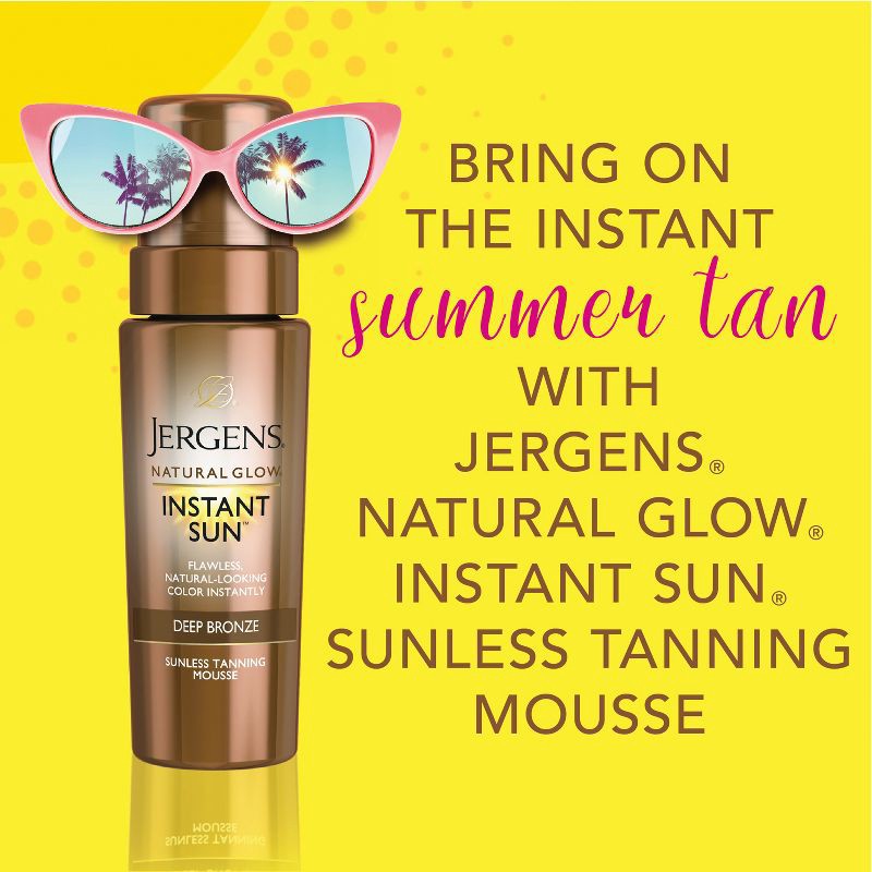 slide 6 of 9, Jergens Natural Glow Instant Moisturizing Self Tanner Tanning Foam - Deep Bronze - 6 fl oz, 6 fl oz