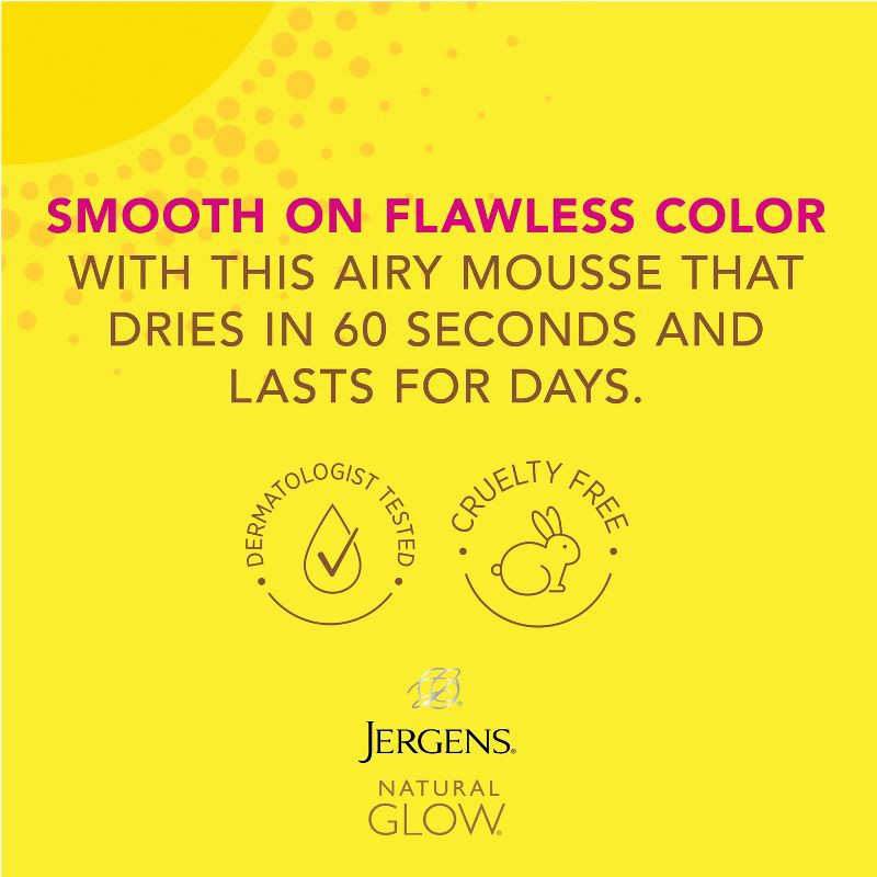slide 7 of 9, Jergens Natural Glow Instant Moisturizing Self Tanner Tanning Foam - Deep Bronze - 6 fl oz, 6 fl oz