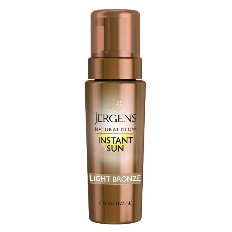 slide 1 of 8, Jergens Natural Glow Instant Sun Sunless Tanning Mousse, Light Bronze Tan, Sunless Tanner Mousse - 6 fl oz, 6 fl oz