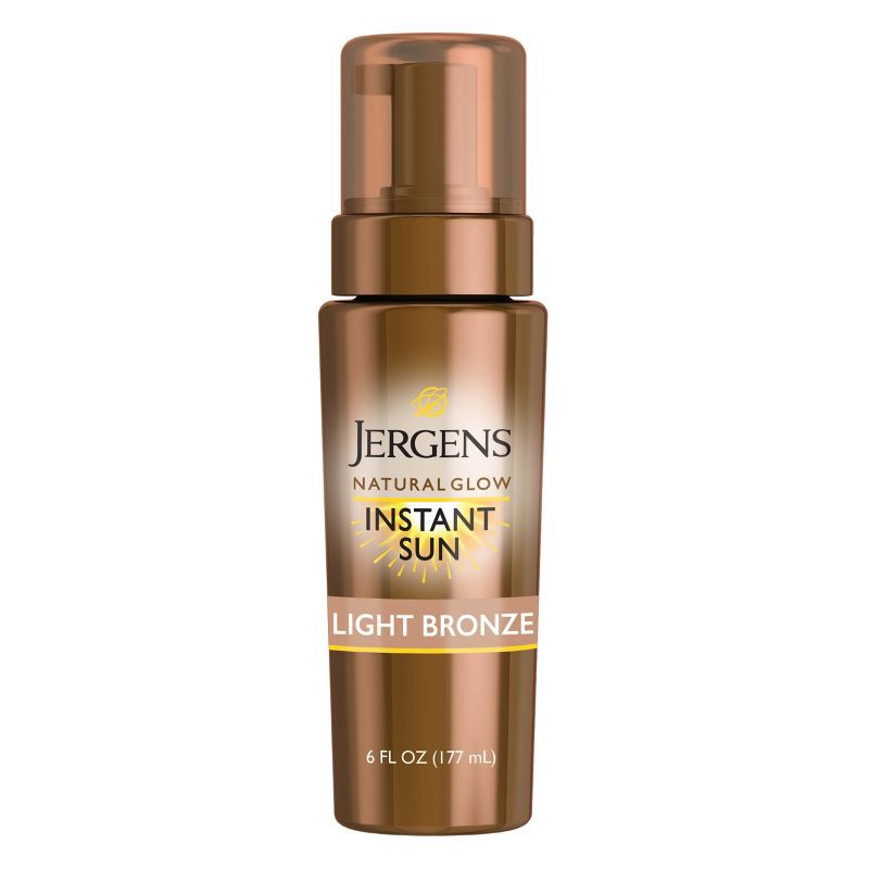 slide 1 of 12, Jergens Natural Glow Jergens Glow Instant Moisturizing Self Tanner Tanning Foam - Light Bronze Tan - 6 fl oz: Paraben-Free, Hypoallergenic, Vegan, 6 fl oz