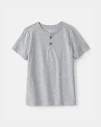 Carters Boys Solid Henley T-Shirt - Grey Grey 8