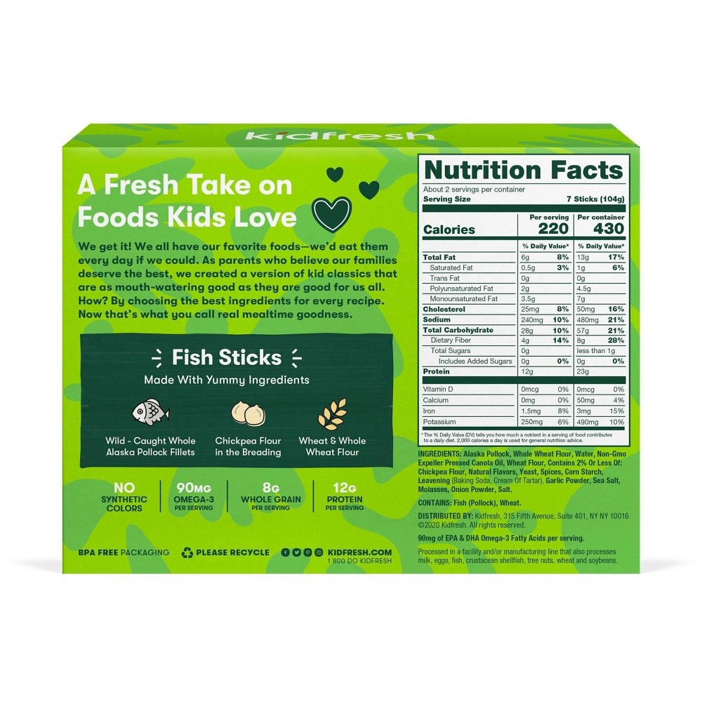 slide 2 of 3, Kidfresh Fun-tastic Frozen Fish Sticks, 7.4 oz