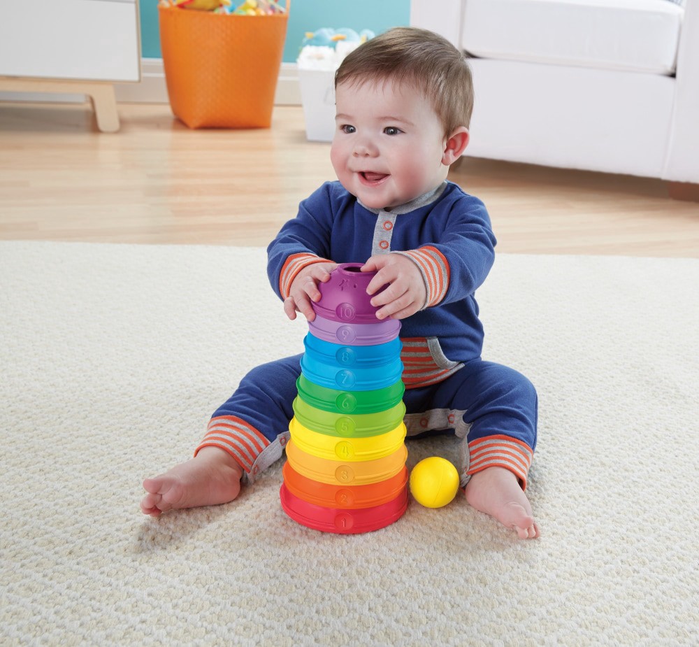slide 2 of 4, Fisher-Price Brilliant Basics Stack And Roll Cups Toy, 1 ct