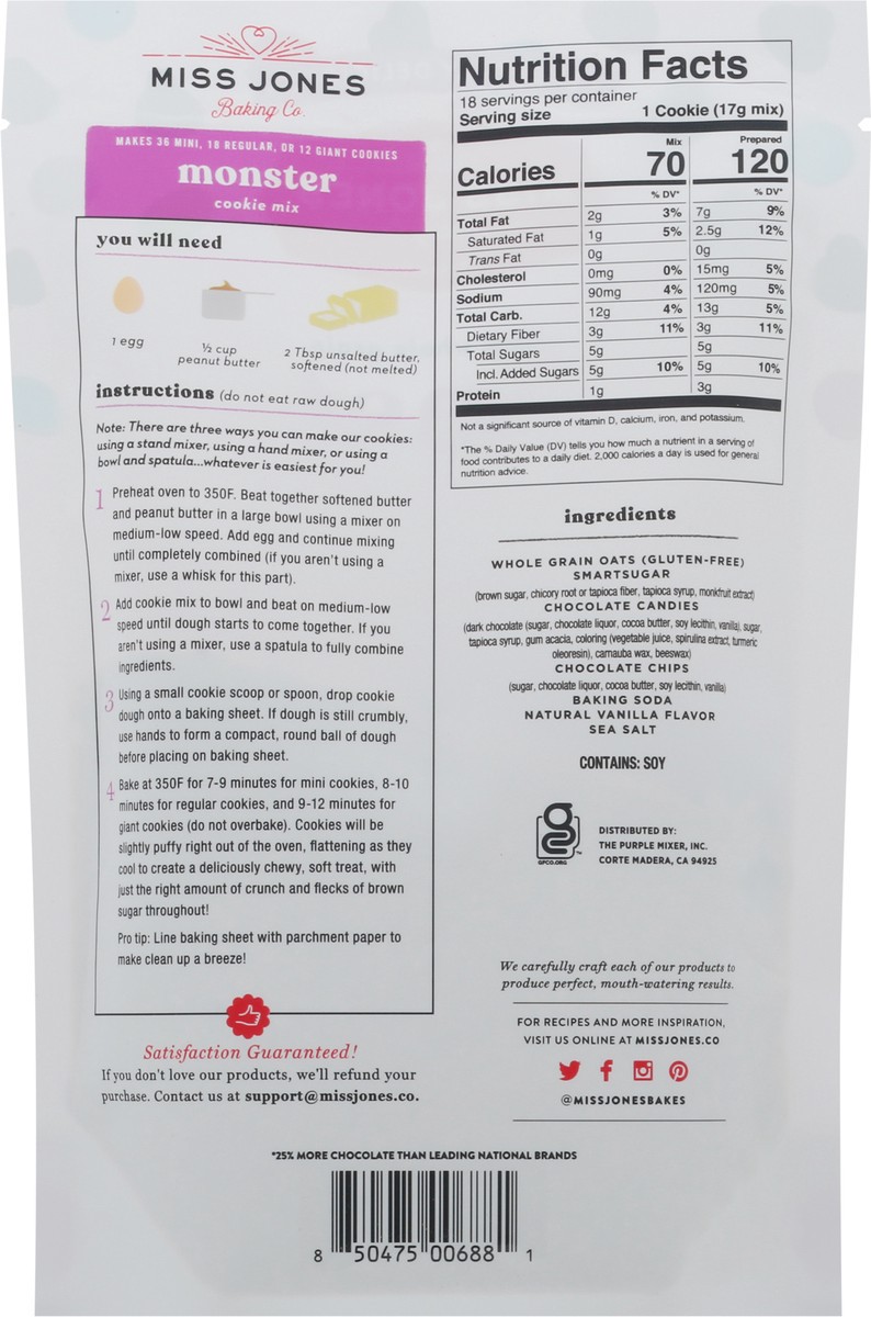 slide 6 of 9, Monster Gluten-Free Cookie Mix 10.57 oz, 10.57 oz