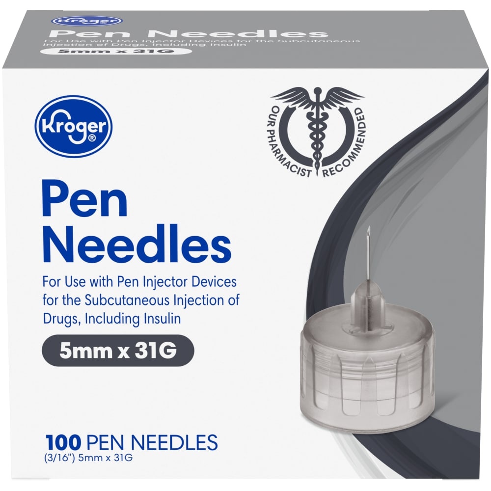 slide 1 of 1, Kroger Pen Needles 5Mm X 31G, 100 ct