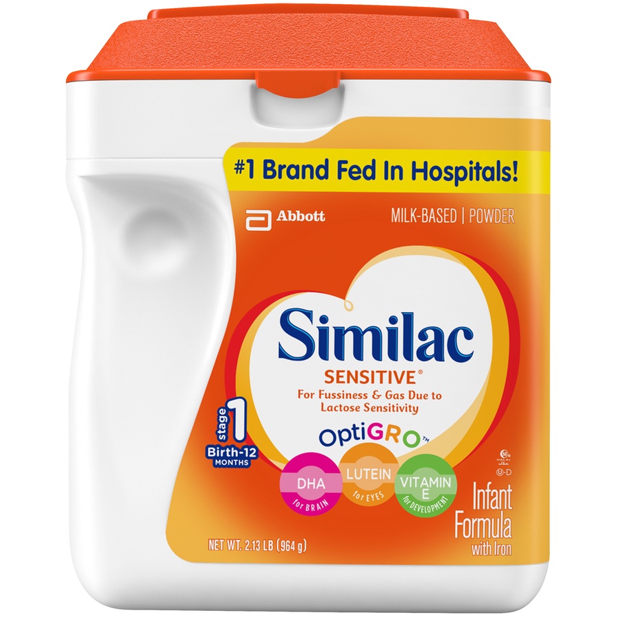 slide 1 of 1, Similac Sensitive For Fussiness And Gas Infant Formula With Iron Powder, 29.8 oz