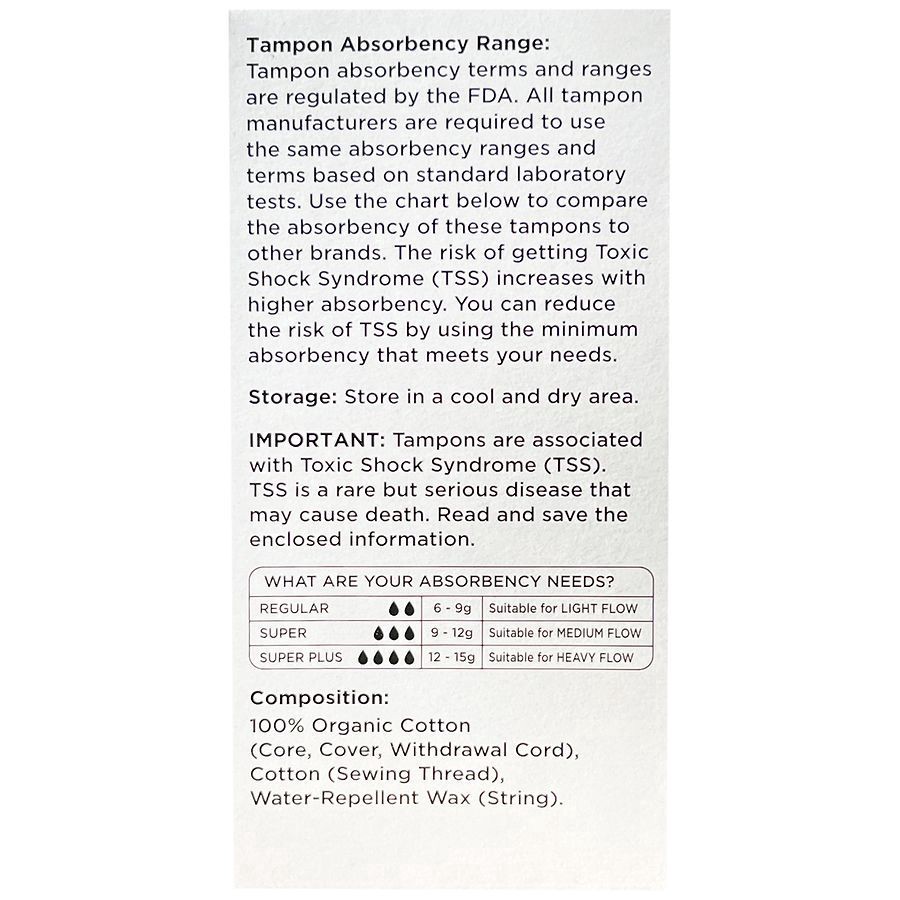 slide 3 of 4, Walgreens Organic Cotton Tampons, Super, 36 ct
