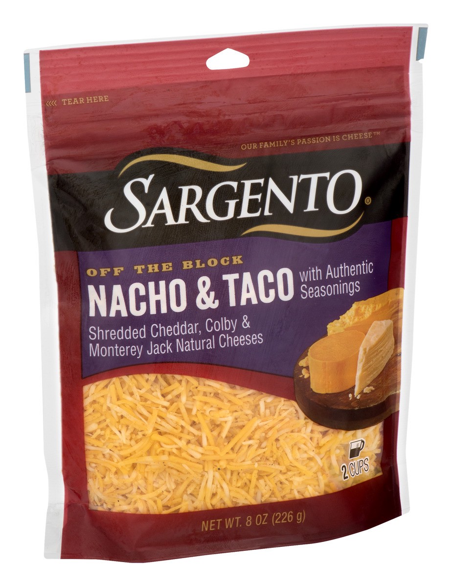 slide 8 of 9, Sargento Shredded Nacho & Taco Natural Cheese with Authentic Seasonings, 8 oz., 8 oz