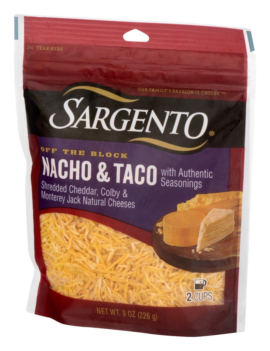 slide 7 of 9, Sargento Shredded Nacho & Taco Natural Cheese with Authentic Seasonings, 8 oz., 8 oz