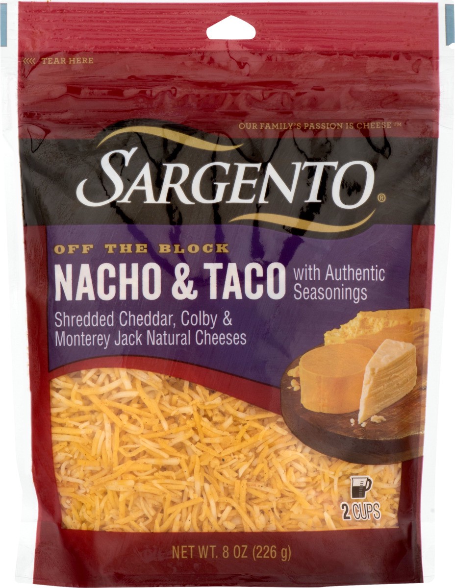 slide 6 of 9, Sargento Shredded Nacho & Taco Natural Cheese with Authentic Seasonings, 8 oz., 8 oz