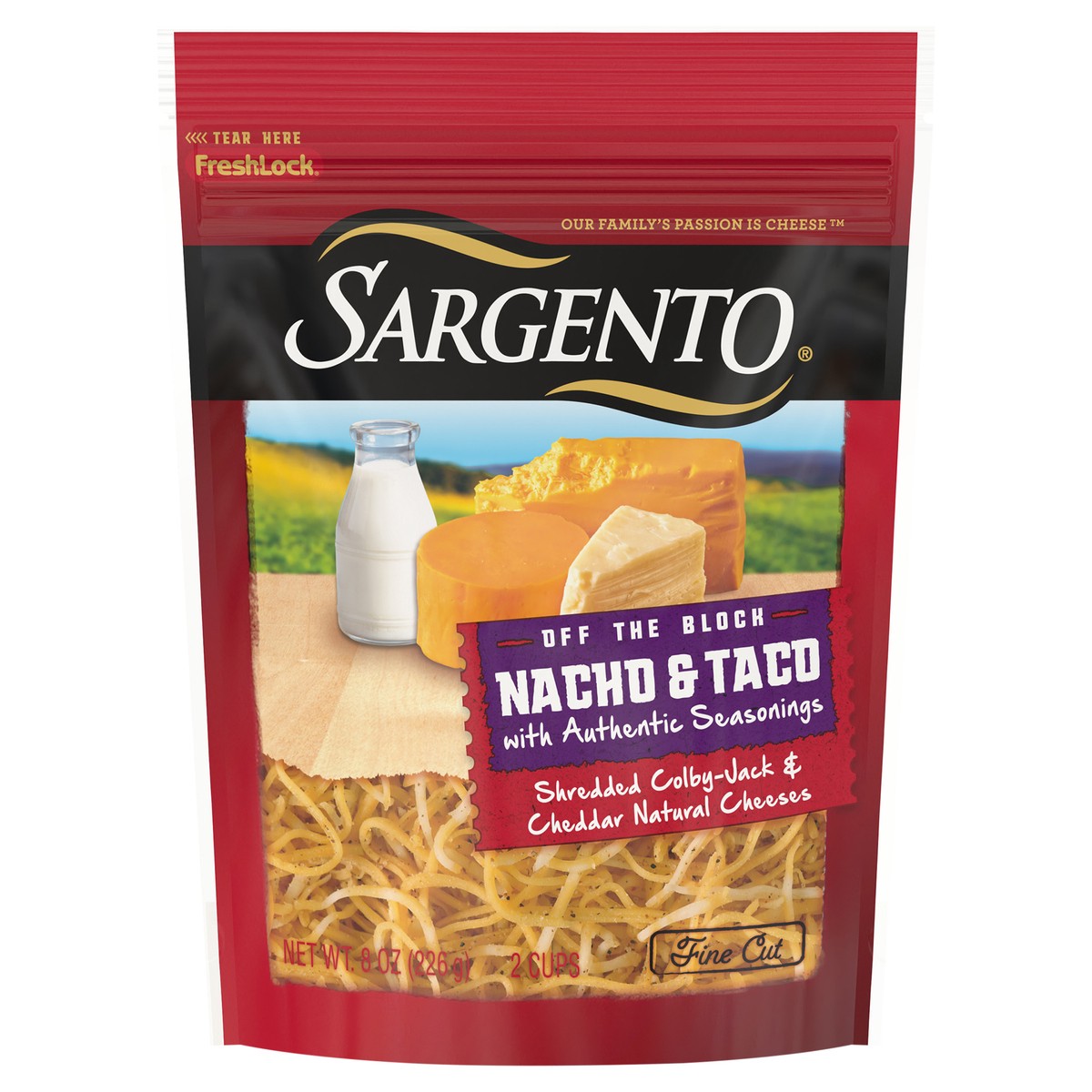 slide 1 of 9, Sargento Shredded Nacho & Taco Natural Cheese with Authentic Seasonings, 8 oz., 8 oz