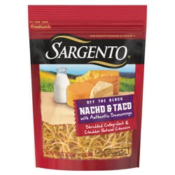 Sargento Shredded Nacho & Taco Natural Cheese with Authentic Seasonings, 8 oz.
