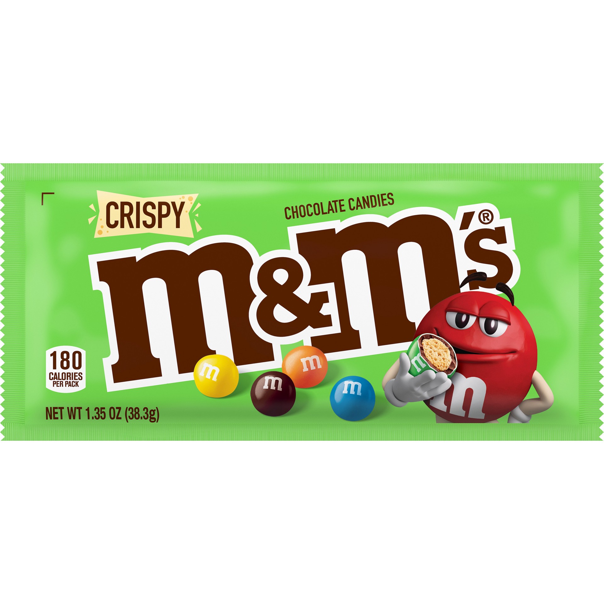 slide 1 of 5, M&M's Crispy Chocolate Candy Full Size Pouch, 1.35 oz, 1.35 oz