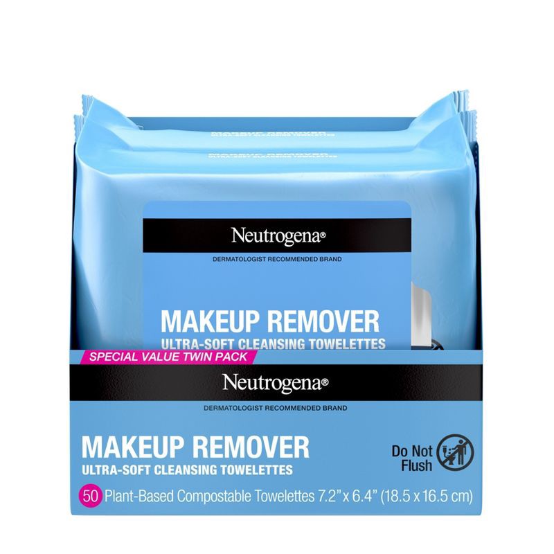 slide 9 of 9, Neutrogena Facial Cleansing Makeup Remover - 50ct, 50 ct