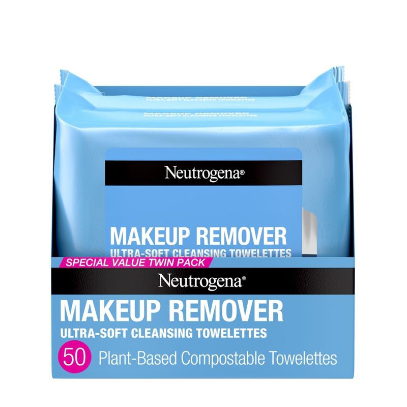 slide 1 of 9, Neutrogena Facial Cleansing Makeup Remover - 50ct, 50 ct