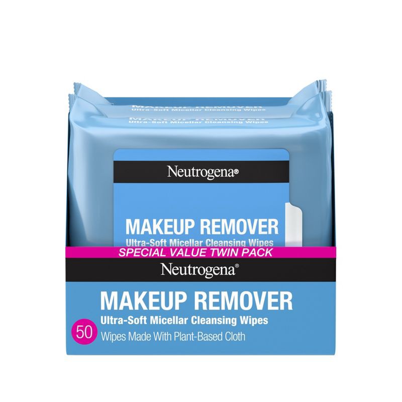 slide 1 of 11, Neutrogena Makeup Remover Wipes - Ultra Soft Micellar Facial Cleansing - 50ct, 50 ct