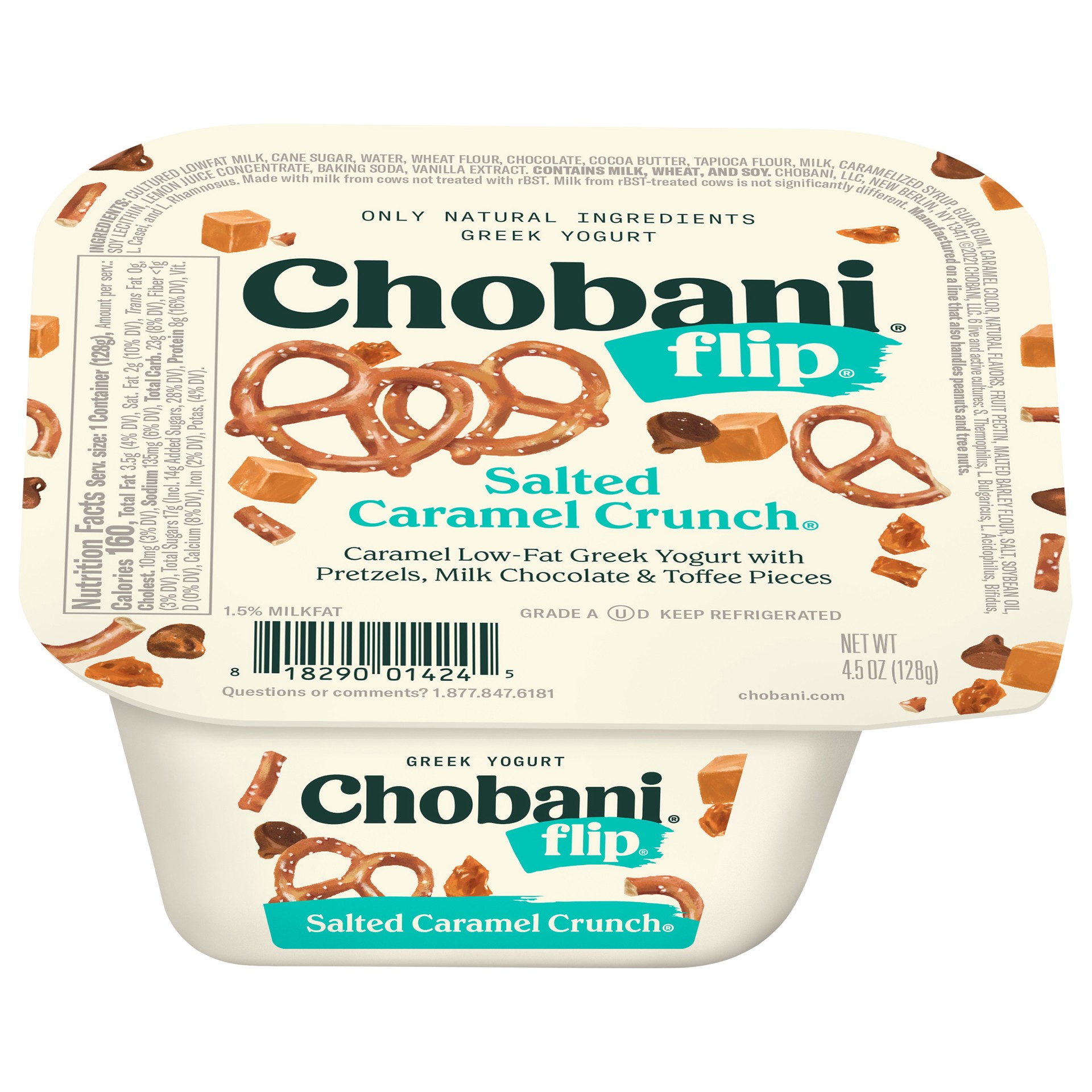slide 12 of 14, Chobani Flip Salted Caramel Crunch Low-Fat Greek Yogurt, 5.3 oz