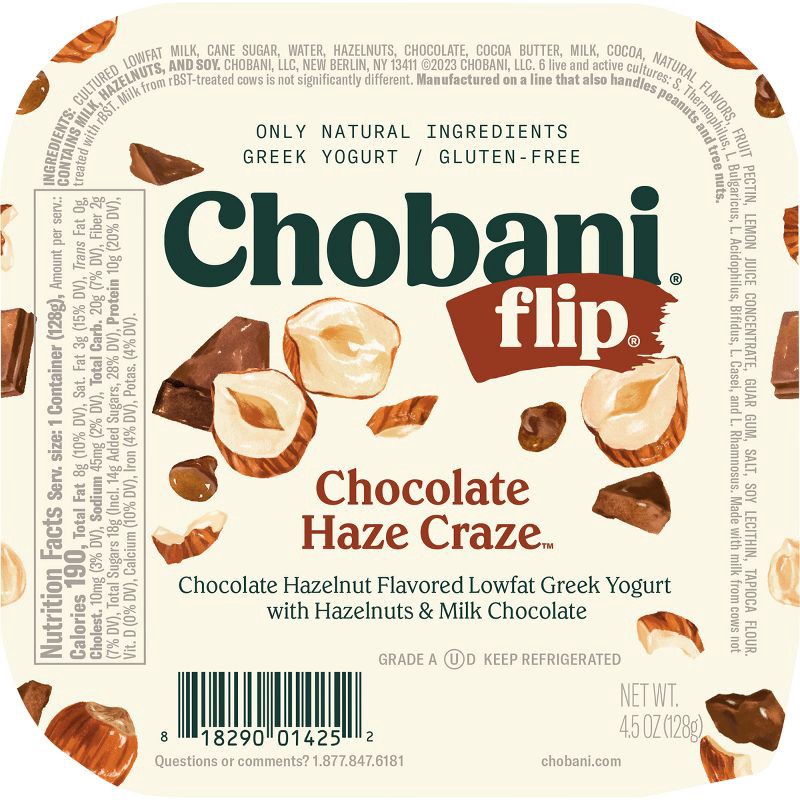 slide 2 of 6, Chobani Flip Low-Fat Chocolate Hazelnut Haze Craze Greek Yogurt - 4.5oz, 4.5 oz