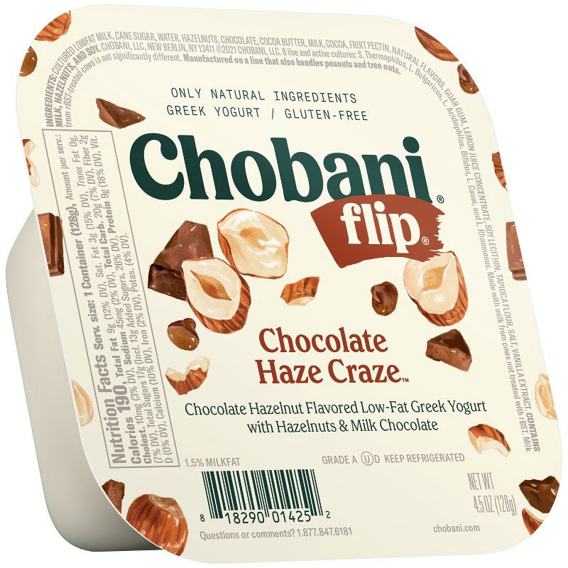 slide 1 of 6, Chobani Flip Low-Fat Chocolate Hazelnut Haze Craze Greek Yogurt - 4.5oz, 4.5 oz