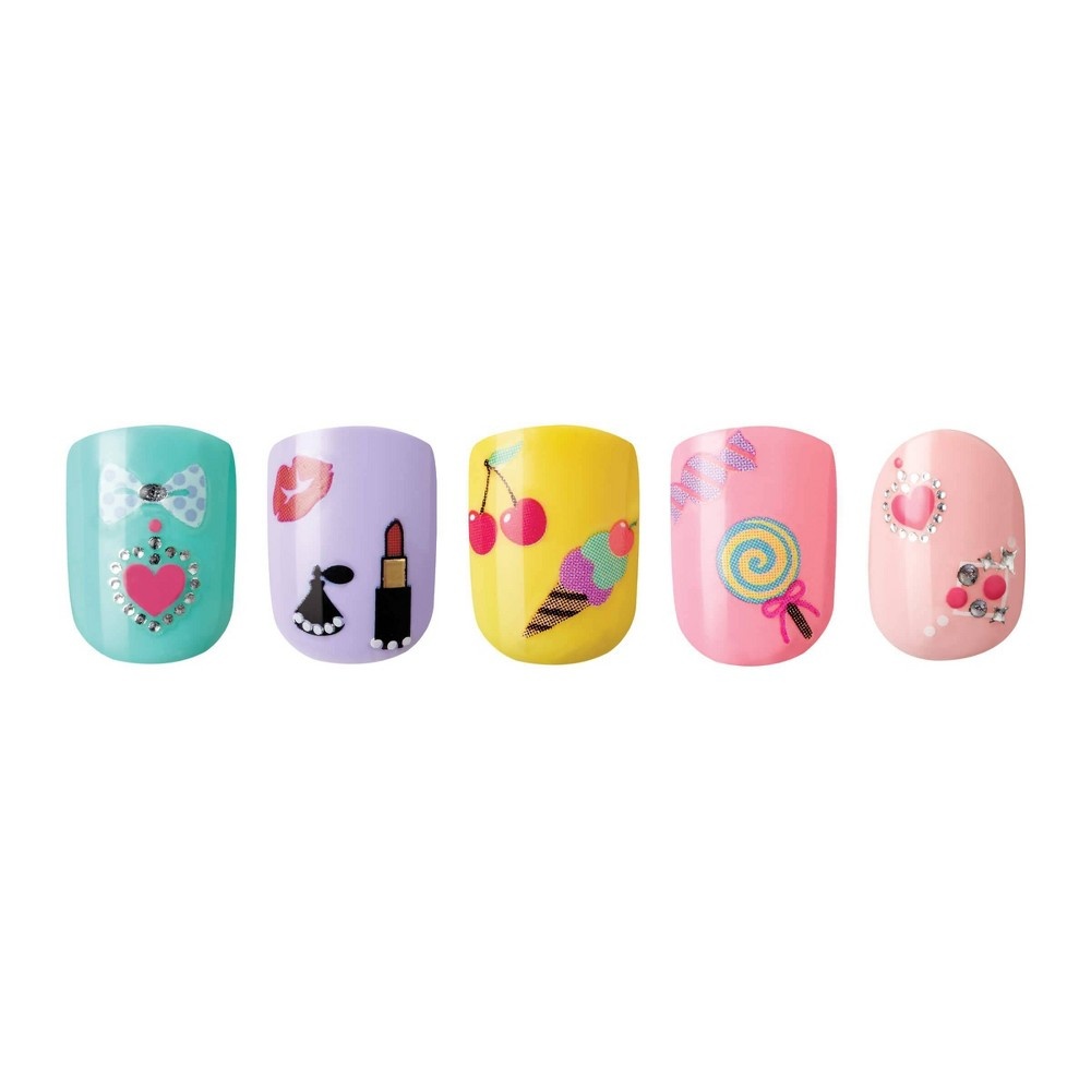 slide 4 of 4, Kiss Broadway Nails Little Diva Create-A-Nail Press-On Nails & Nail Stickers for Kids - Blue & Pink, 48 ct