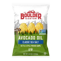 Boulder Canyon Avocado Oil Kettle Cooked Sea Salt Potato Chips - 5.25oz