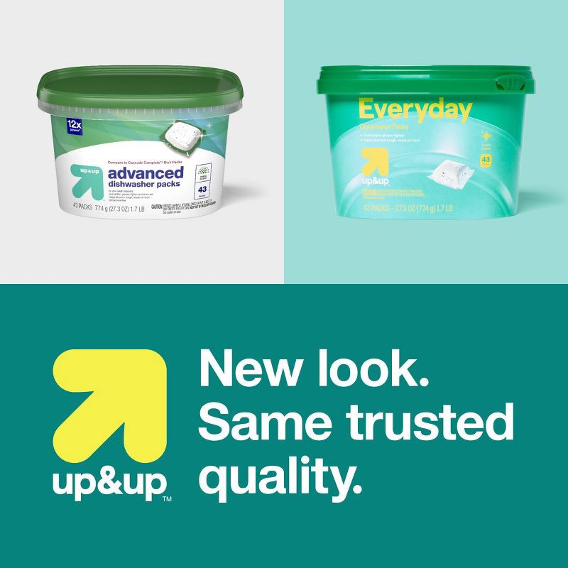 slide 4 of 4, Auto Dish Advanced Dishwasher Detergent Packs - Fresh - 27.3oz/43ct - up&up™, 27.3 oz, 43 ct