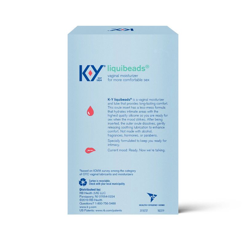 slide 2 of 14, K-Y Liquibeads Vaginal Moisturizer - 6ct, 6 ct