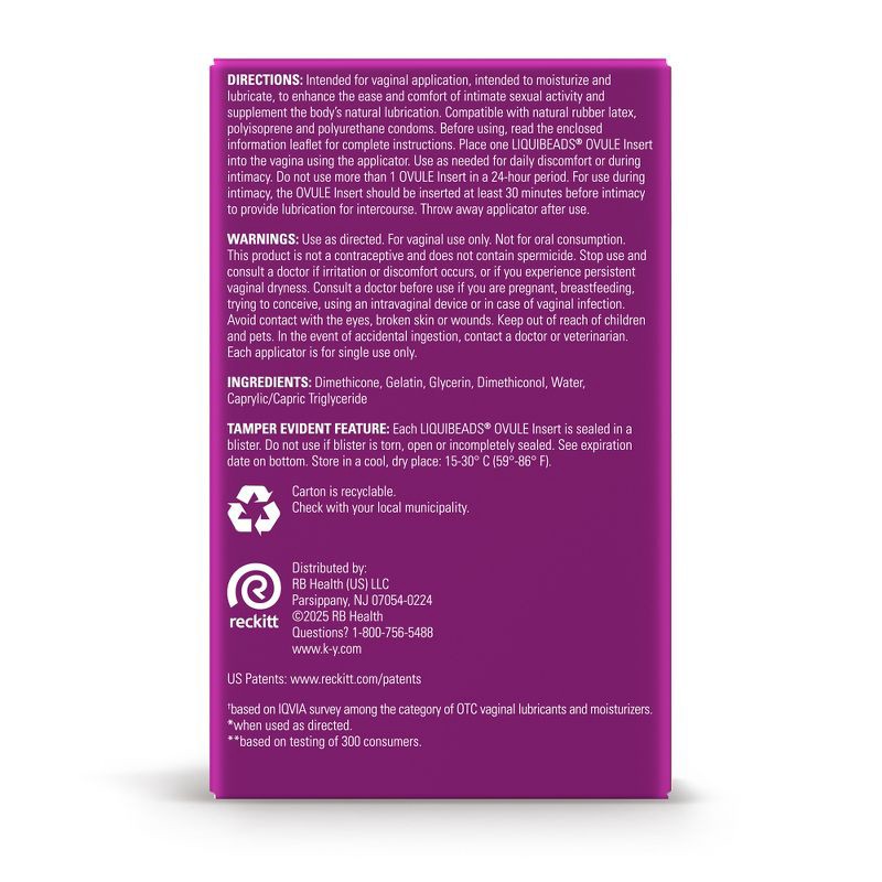 slide 11 of 14, K-Y Liquibeads Vaginal Moisturizer - 6ct, 6 ct