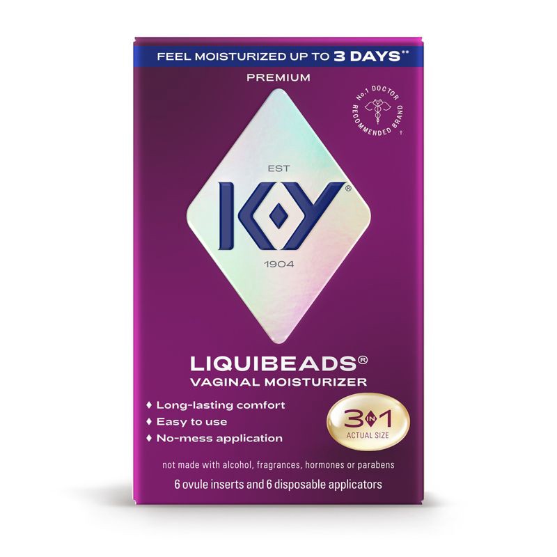 slide 1 of 14, K-Y Liquibeads Vaginal Moisturizer - 6ct, 6 ct