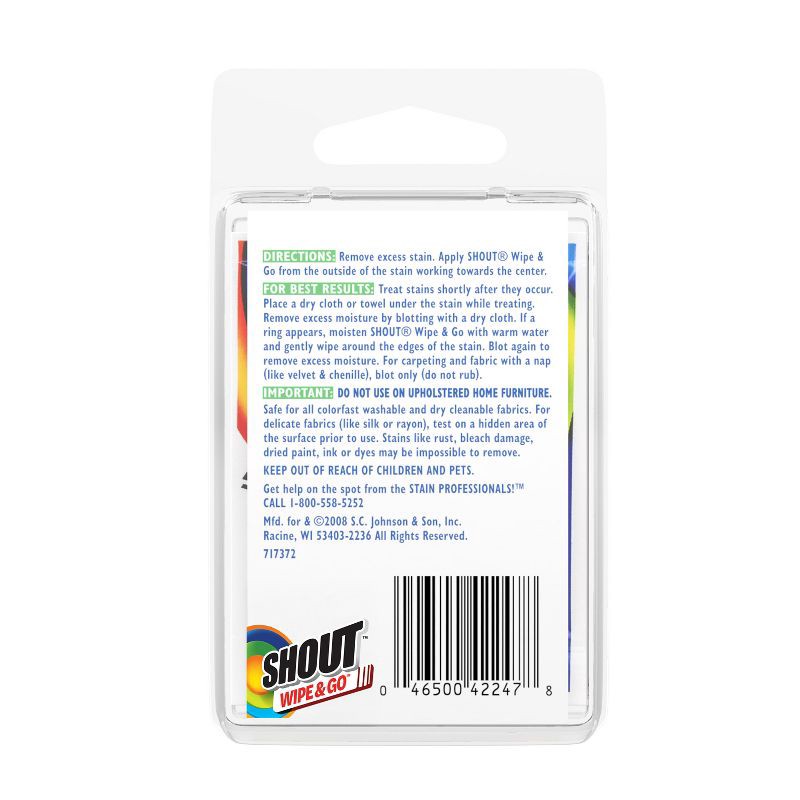 slide 3 of 14, Shout Wipe & Go Travel Wipes for Fabric Instant Stain Remover - 4ct, 4 ct