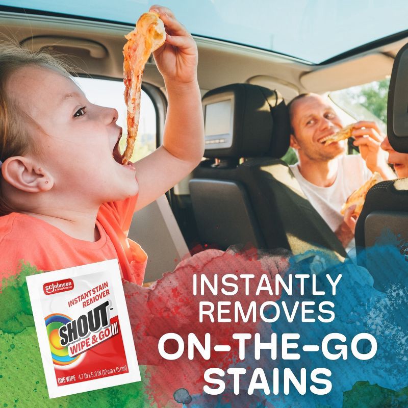 slide 5 of 14, Shout Wipe & Go Travel Wipes for Fabric Instant Stain Remover - 4ct, 4 ct