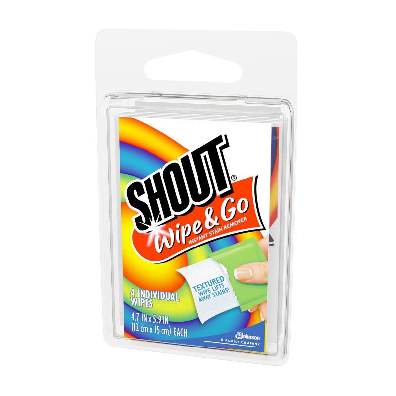 slide 9 of 10, Shout Wipe & Go Instant Stain Remover - 4ct, 4 ct