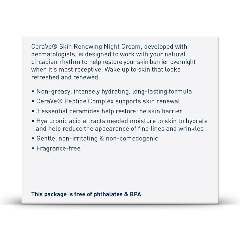 slide 10 of 11, CeraVe Skin Renewing Night Cream Face Moisturizer - 1.7 fl oz, 1.7 fl oz