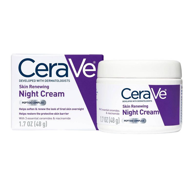 slide 1 of 11, CeraVe Skin Renewing Night Cream Face Moisturizer - 1.7 fl oz, 1.7 fl oz