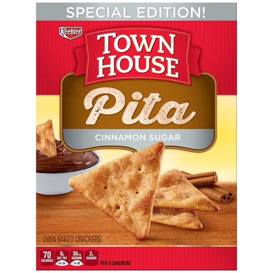 slide 1 of 2, Keebler Town House Pita Cinnamon Sugar Crackers, 9.5 oz