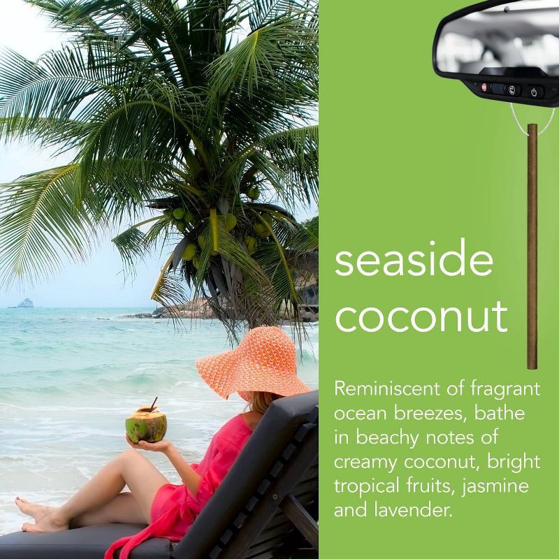 AutoSticks Enviroscent 3pc Car Air Freshener Seaside Coconut 3 ct