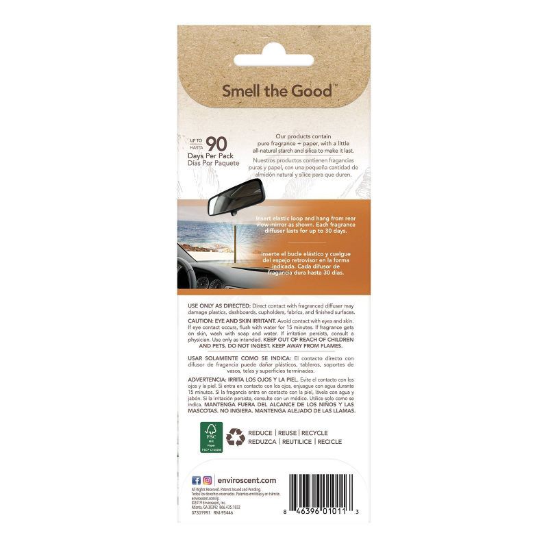 slide 2 of 3, AutoSticks Enviroscent 3pc Car Air Freshener Vanilla Bean, 3 ct