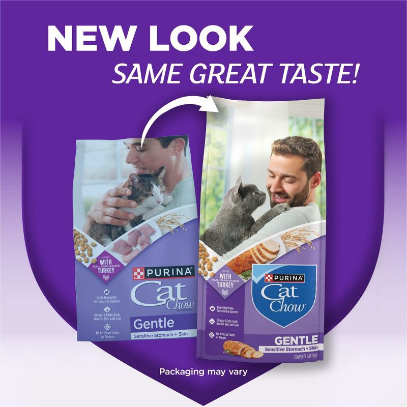 slide 2 of 16, Purina Cat Chow Sensitive Skin and Stomach Turkey Flavor Dry Cat Food - 6.3 lbs, 6.3 lb