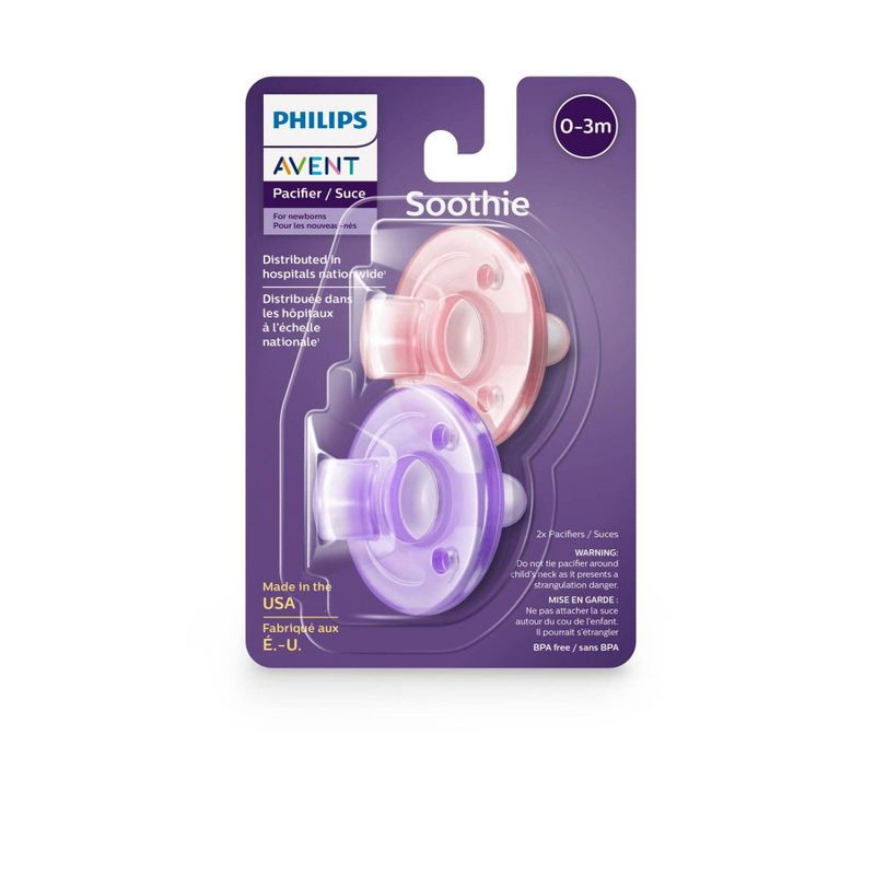 slide 9 of 9, Philips Avent Soothie 0-3m - Pink/Purple - 2pk, 2 ct