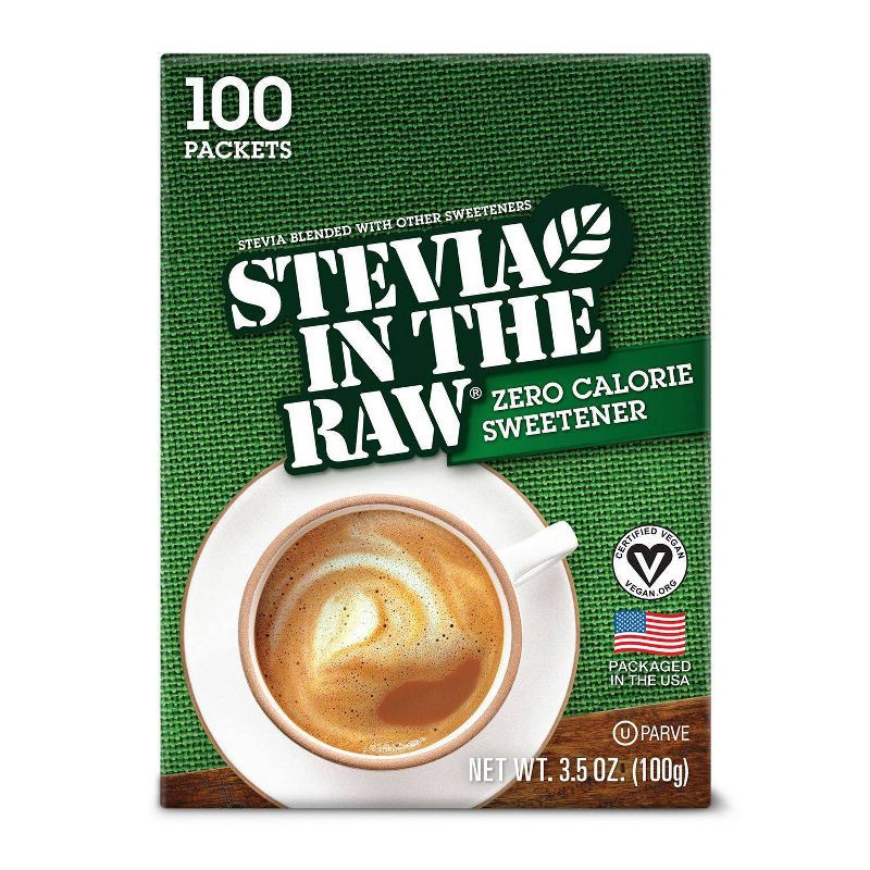 slide 1 of 7, Stevia In The Raw Zero Calorie Sweetener Packets - 100ct/3.5oz, 100 ct; 3.5 oz