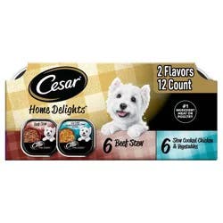 Cesar Home Delights Beef, Gravy, Chicken and Vegetables Variety Pack Small Breed Wet Dog Food - 2.64lbs/12ct