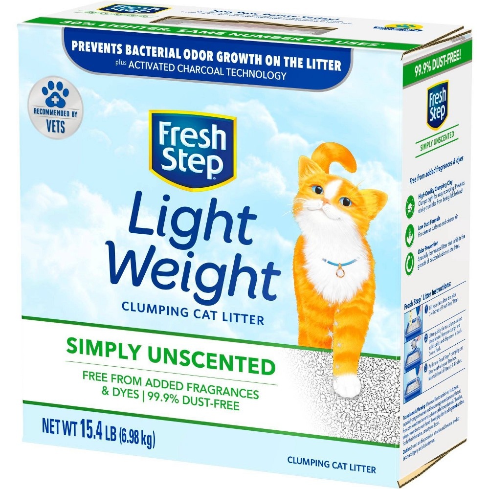 slide 2 of 8, Fresh Step Lightweight Multi-Cat Unscented Clumping Cat Litter, 15.4 lb