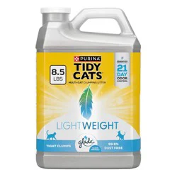 Purina Tidy Cats Lightweight Low Dust Clumping Scoop Cat & Kitty Litter with Glade Tough Odor Solutions for Multiple Cats - 8.5lbs