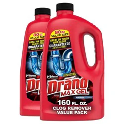 Drano Max Gel Drain Cleaner and Clog Remover - 80 fl oz/2ct