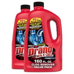 Drano Max Gel Value Size Drain Cleaner and Clog Remover - 80 fl oz/2ct