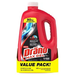 Drano Max Gel Value Size Drain Cleaner and Clog Remover - 80 fl oz/2ct