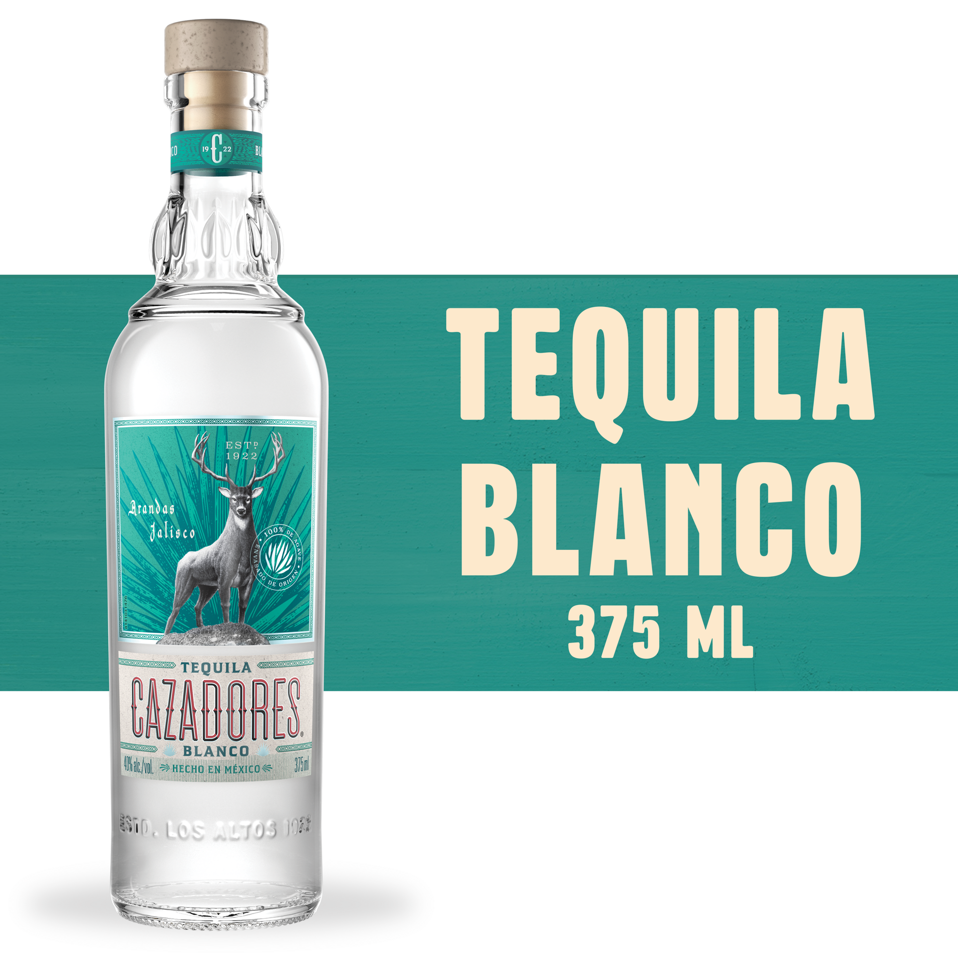 slide 5 of 5, Cazadores Tequila Cazadores Blanco 40% 37.5Cl/375Ml, 375 ml