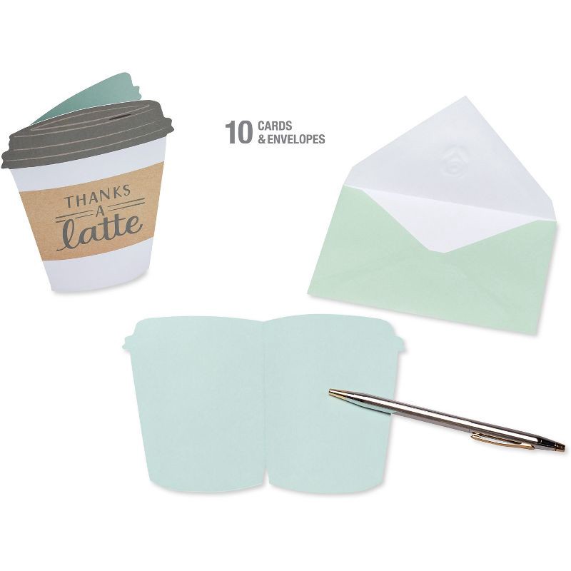 slide 4 of 4, Carlton Cards 10ct Thank You Cards Latte, 10 ct