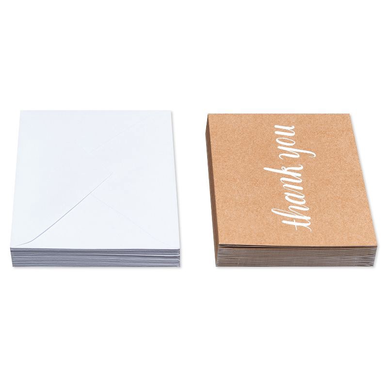 slide 4 of 6, 24ct Thank You Cards with Envelopes Kraft - Spritz™, 24 ct